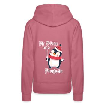 Patronus Pingouin - Sweat à capuche Premium bio Femme - mauve - Dos - Isabella (175cm)