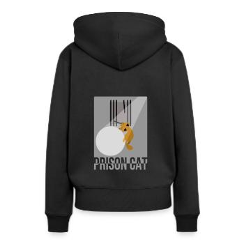 Kater Miau Katze Gefängnis Ausbruch Lustig Süß - Frauen Premium Bio Hoodie - Schwarz - Hinten - Julia (174cm)