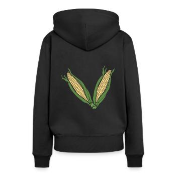 Mais! - Frauen Premium Bio Hoodie - Schwarz - Hinten - Julia (174cm)