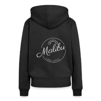 Malibu Beach - Sweat à capuche Premium bio Femme - noir - Dos - Julia (174cm)