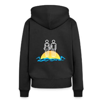 vacances - Sweat à capuche Premium bio Femme - noir - Dos - Julia (174cm)