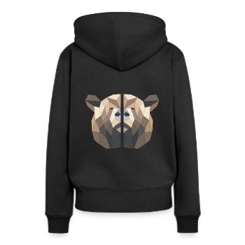 ours brun - Sweat à capuche Premium bio Femme - noir - Dos - Julia (174cm)