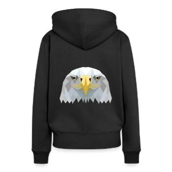 Adlerkopf - Frauen Premium Bio Hoodie - Schwarz - Hinten - Julia (174cm)