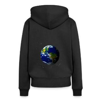 terre - Sweat à capuche Premium bio Femme - noir - Dos - Julia (174cm)