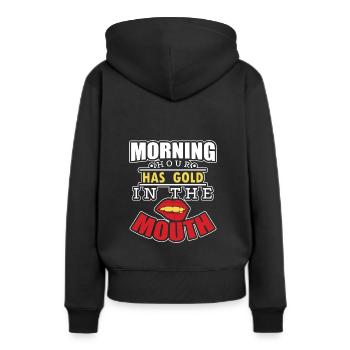 Lustiger Denglisch Spruch Denglisch Sprüche - Frauen Premium Bio Hoodie - Schwarz - Hinten - Julia (174cm)