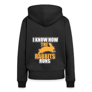 Lustiger Denglisch Spruch Denglisch Sprüche - Frauen Premium Bio Hoodie - Schwarz - Hinten - Julia (174cm)