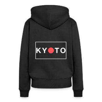 Kyoto Japan Flagge - Frauen Premium Bio Hoodie - Schwarz - Hinten - Julia (174cm)