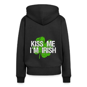 Embrasse-moi que je suis irlandais - Embrasse-moi, je suis irlandais - Sweat à capuche Premium bio Femme - noir - Dos - Julia (174cm)