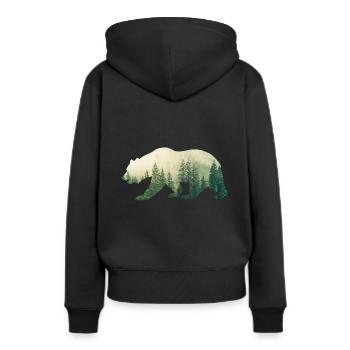 Grizzly des forêts - Sweat à capuche Premium bio Femme - noir - Dos - Julia (174cm)