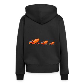 Baustelle - Frauen Premium Bio Hoodie - Schwarz - Hinten - Julia (174cm)