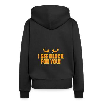 Lustiger Denglisch Spruch Denglisch Sprüche - Frauen Premium Bio Hoodie - Schwarz - Hinten - Julia (174cm)