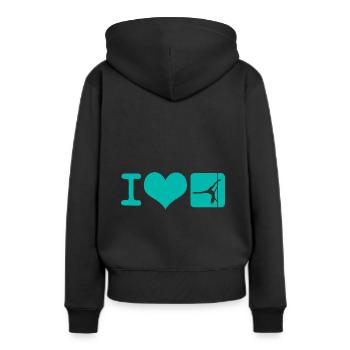 Ich liebe Pole Dance Pole Fitness Geschenk - Frauen Premium Bio Hoodie - Schwarz - Hinten - Julia (174cm)