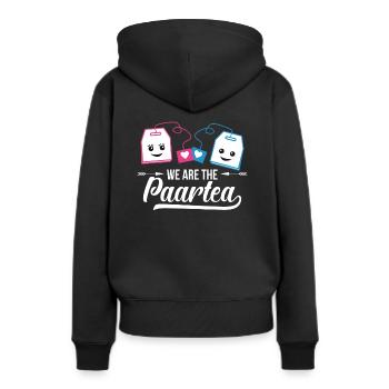 Look partenaire, couple - Sweat à capuche Premium bio Femme - noir - Dos - Julia (174cm)