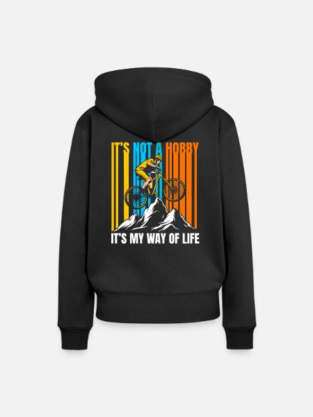 Mountainbiker Mountainbiking - Frauen Premium Bio Hoodie - Schwarz