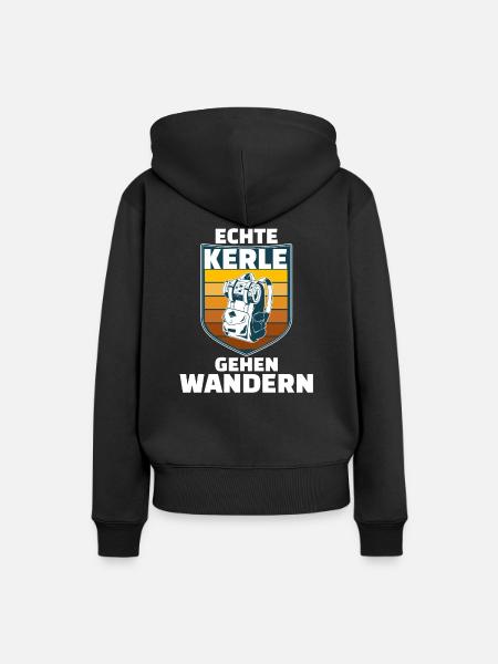 Wandern Wanderer - Frauen Premium Bio Hoodie - Schwarz
