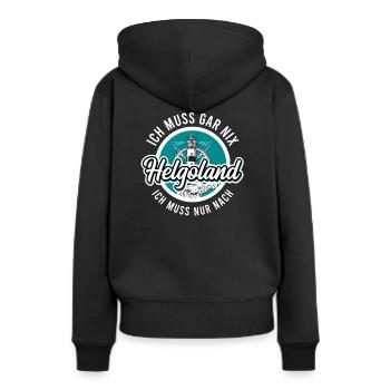 Helgoland - Frauen Premium Bio Hoodie - Schwarz - Hinten - Julia (174cm)
