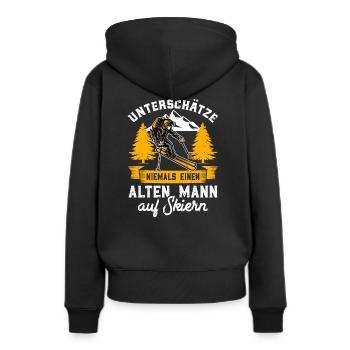 Skiurlaub - Frauen Premium Bio Hoodie - Schwarz - Hinten - Julia (174cm)