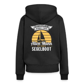 Segelboot Segelboote - Frauen Premium Bio Hoodie - Schwarz - Hinten - Julia (174cm)