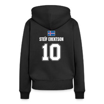 Fußball Island Sauf Trikot Steif Erektson 10 - Frauen Premium Bio Hoodie - Schwarz - Hinten - Julia (174cm)