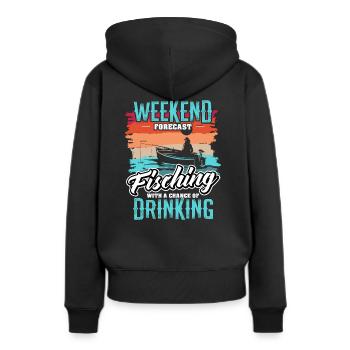 Pêcheur pêcheur Pêcheurs - Sweat à capuche Premium bio Femme - noir - Dos - Julia (174cm)