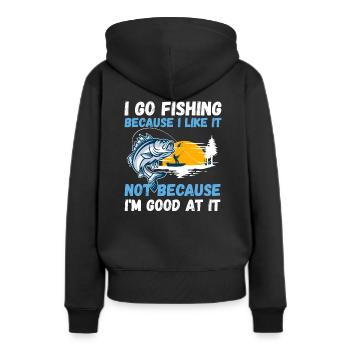 Angler Hobby Angler Fischer - Sweat à capuche Premium bio Femme - noir - Dos - Julia (174cm)