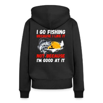Angler Hobby Angler Fischer - Sweat à capuche Premium bio Femme - noir - Dos - Julia (174cm)