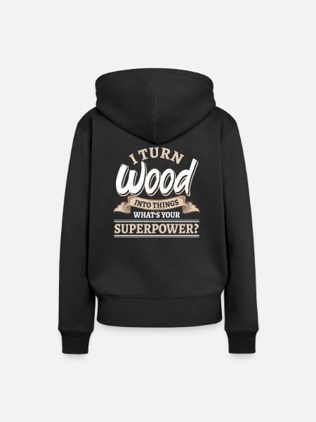 Upcycling Schreiner Holzbearbeitung - Frauen Premium Bio Hoodie - Schwarz