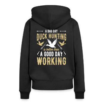 Entenjäger Entenjagd Jagdhunde Jagdausflug - Frauen Premium Bio Hoodie - Schwarz - Hinten - Julia (174cm)