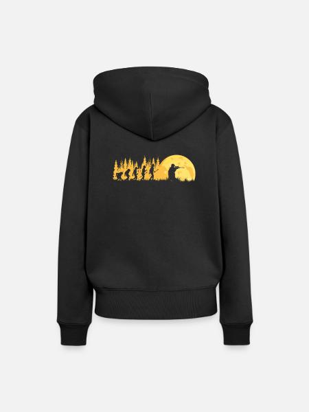 Jäger Hirschjäger Evolution Jagd - Frauen Premium Bio Hoodie - Schwarz