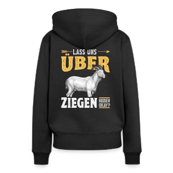 Lustige Ziege mit Spruch Ziegenliebhaber Ziegen - Frauen Premium Bio Hoodie - Schwarz - Hinten - Julia (174cm)