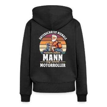 Motorroller Motorroller-Fahrer Rollerfahrer - Frauen Premium Bio Hoodie - Schwarz - Hinten - Julia (174cm)