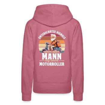 Motorroller Motorroller-Fahrer Rollerfahrer - Frauen Premium Bio Hoodie - Malve - Hinten - Isabella (175cm)