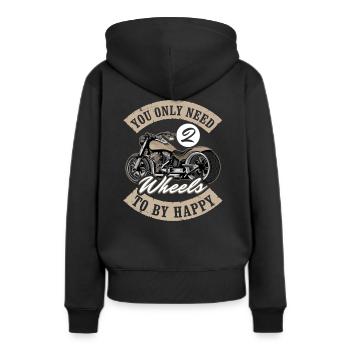 Moto Vous n’avez besoin que de deux roues - Sweat à capuche Premium bio Femme - noir - Dos - Julia (174cm)