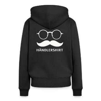 händlershirt bares und rares - Frauen Premium Bio Hoodie - Schwarz - Hinten - Julia (174cm)