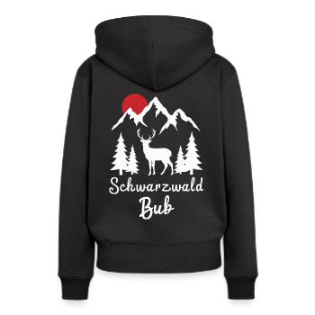 Forêt-Noire Forêt-Noire du Bade-Wurtemberg - Sweat à capuche Premium bio Femme - noir - Dos - Julia (174cm)