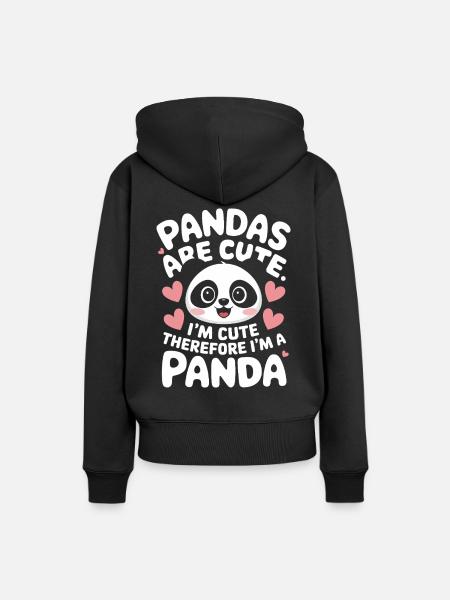 Pandabär Panda Tier Pandas - Frauen Premium Bio Hoodie - Schwarz