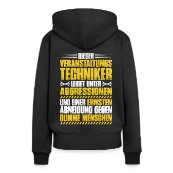 Veranstaltungstechniker Event Technician - Frauen Premium Bio Hoodie - Schwarz - Hinten - Julia (174cm)