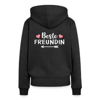 Beste Freundin Freundinnen Freundschaft Pfeil Herz - Frauen Premium Bio Hoodie - Schwarz - Hinten - Julia (174cm)