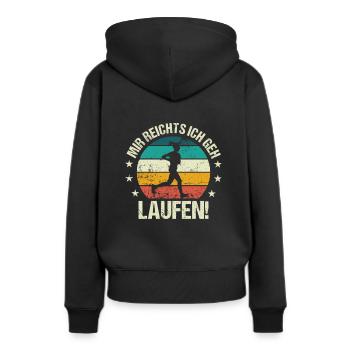 Mir Reichts Ich Geh Laufen: le coureur Joggen Frau - Sweat à capuche Premium bio Femme - noir - Dos - Julia (174cm)