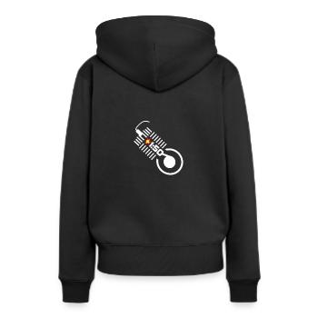 moteur - Sweat à capuche Premium bio Femme - noir - Dos - Julia (174cm)