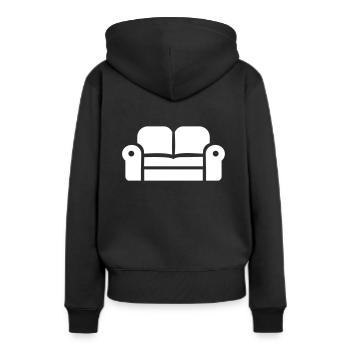 canapé - Sweat à capuche Premium bio Femme - noir - Dos - Julia (174cm)