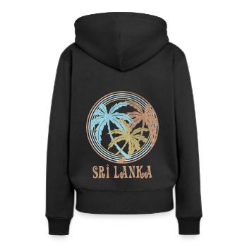 Sri Lanka - Frauen Premium Bio Hoodie - Schwarz - Hinten - Julia (174cm)