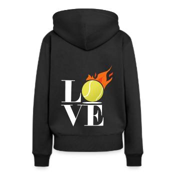 Tennis LOVE Amour Sport Tennis - Sweat à capuche Premium bio Femme - noir - Dos - Julia (174cm)