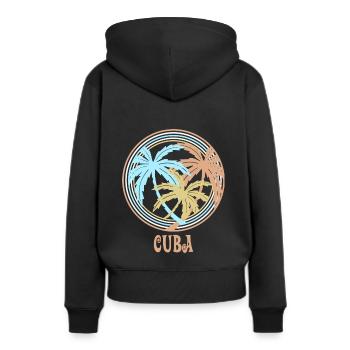 Cuba - Sweat à capuche Premium bio Femme - noir - Dos - Julia (174cm)