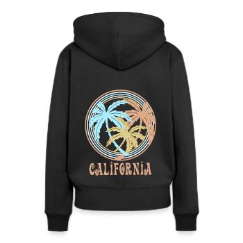 Kalifornien - Frauen Premium Bio Hoodie - Schwarz - Hinten - Julia (174cm)