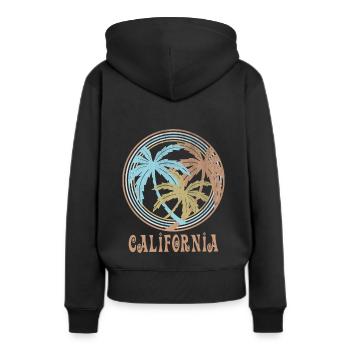 Kalifornien - Frauen Premium Bio Hoodie - Schwarz - Hinten - Julia (174cm)