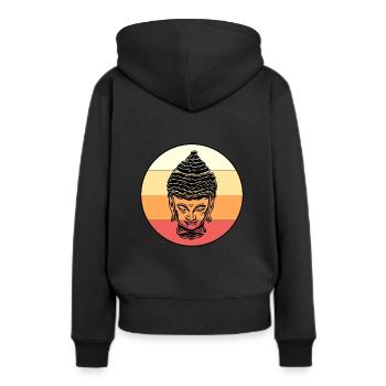 bouddhisme - Sweat à capuche Premium bio Femme - noir - Dos - Julia (174cm)