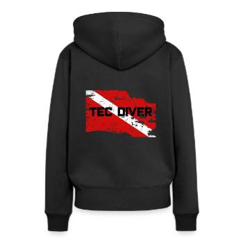 TEC DIVER - Sweat à capuche Premium bio Femme - noir - Dos - Julia (174cm)