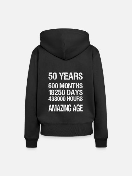 50 YEARS - Frauen Premium Bio Hoodie - Schwarz