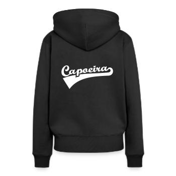 Capoeira - Sweat à capuche Premium bio Femme - noir - Dos - Julia (174cm)